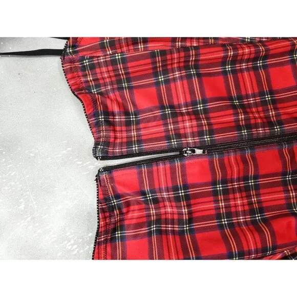 Torrid Red Plaid Corset Zip Bustier Top Plus Size 4X Christmas Holiday - Picture 4 of 6